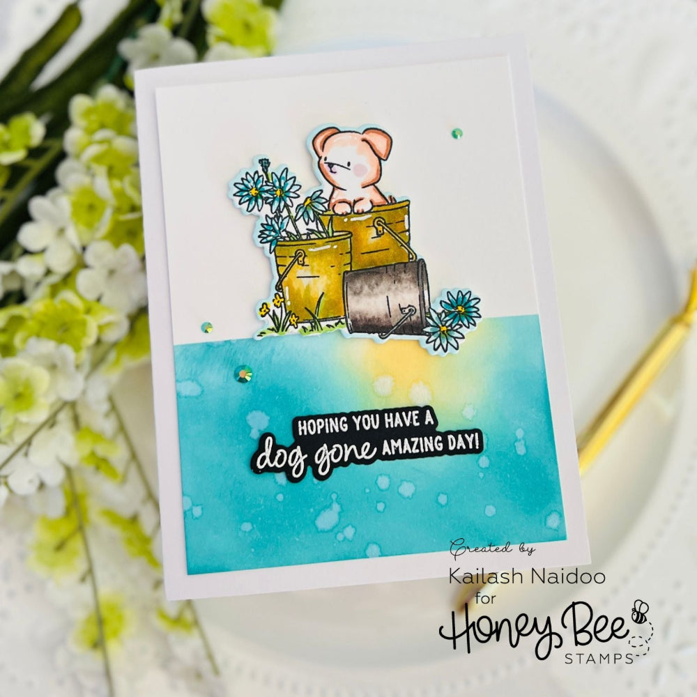 Honey Bee Dog Gone Amazing Dies hbds-633 Kailash Naidoo Card