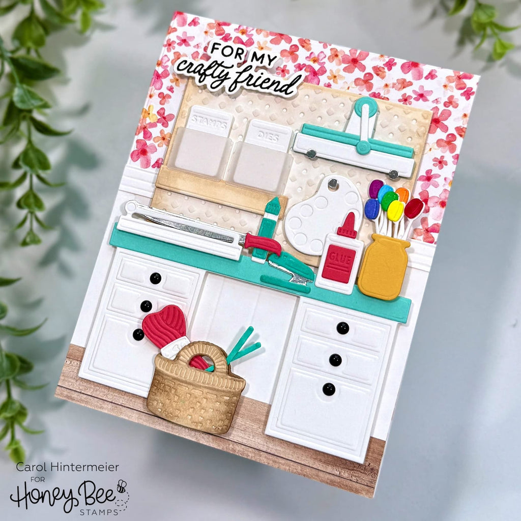 Honey Bee Don't Worry, Be Crafty Clear Stamps hbst-653 For My Crafty Friend Card