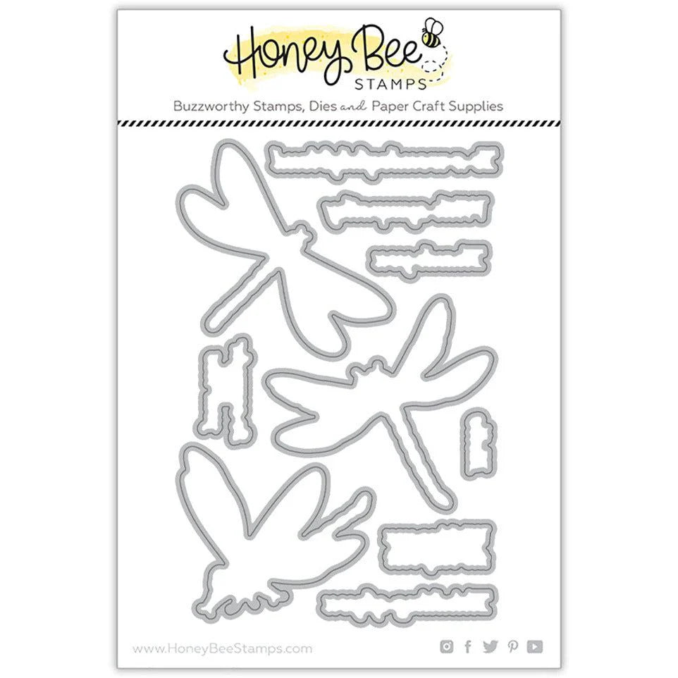 Honey Bee Dragonfly Clear Stamps And Dies Bundle hbst-415 dies in package