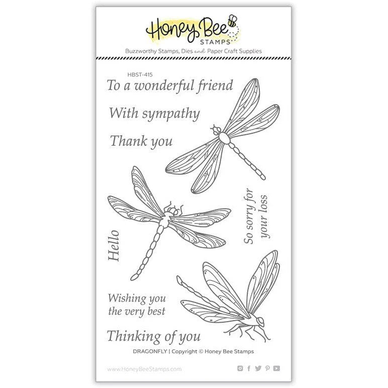 Honey Bee Dragonfly Clear Stamps And Dies Bundle hbst-415 stamps in package