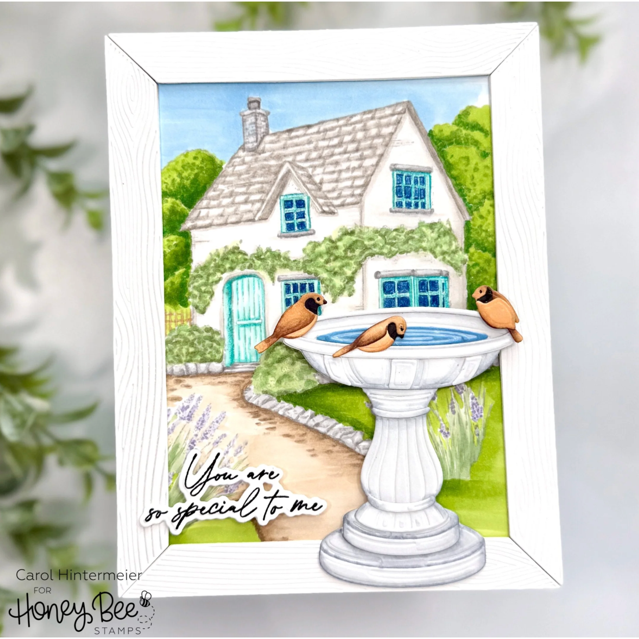 Honey Bee English Cottage Cling Stamp hbst-641 Special To Me Card | color-code:ALT02