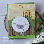 Honey Bee FARM FENCE Dies hbds-ff Hey Ewe Card