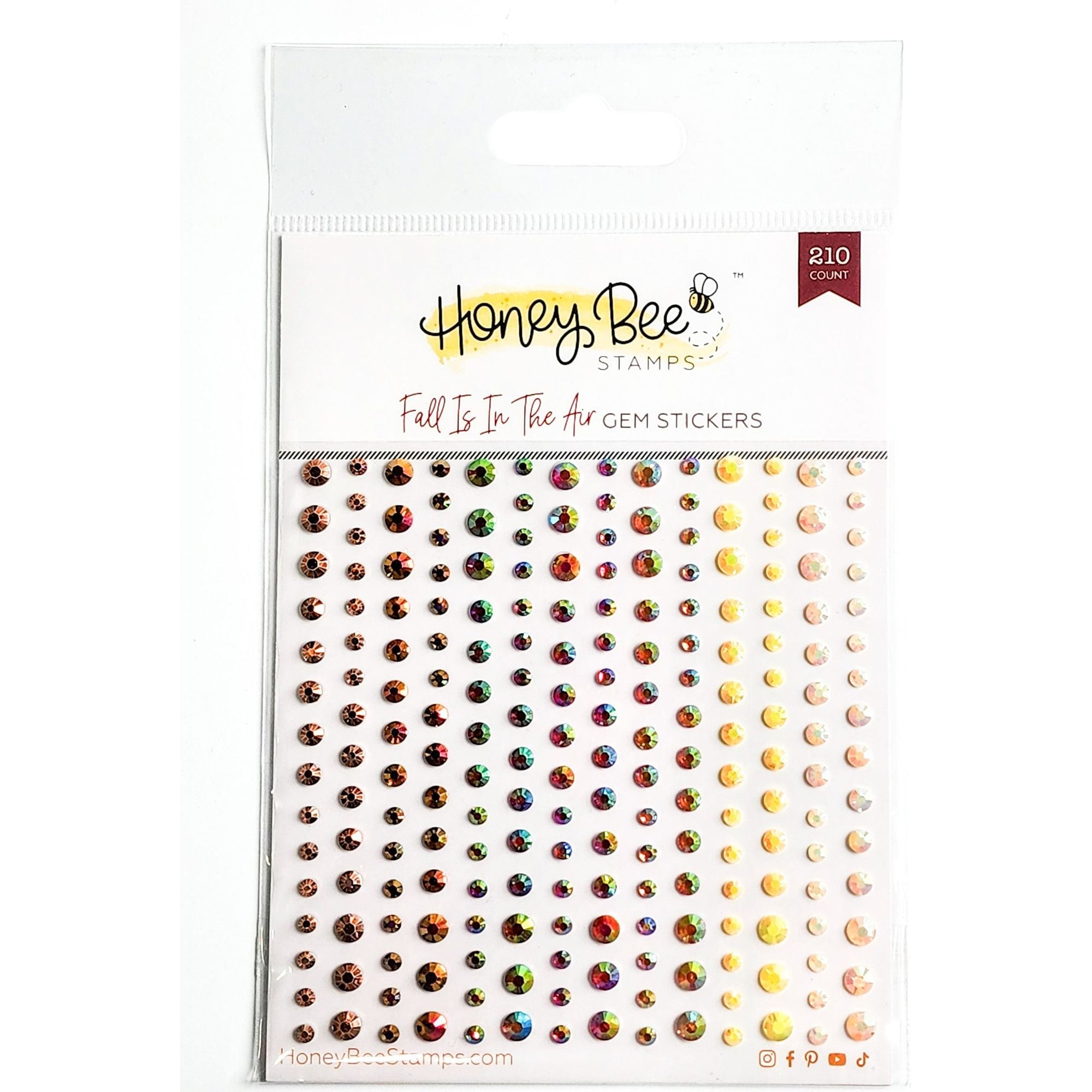 Honey Bee Fall Is In The Air Gem Stickers hbgs-050 Straight On View