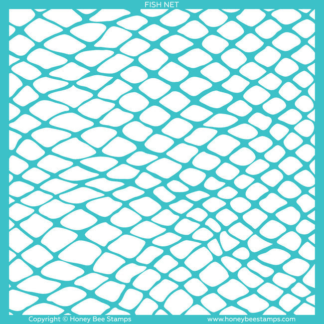 Honey Bee Fish Net Background Stencil hbsl-129