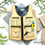 Honey Bee Fishing Vest A2 Add On Dies hbds-fshvst Masculine Outdoors Card