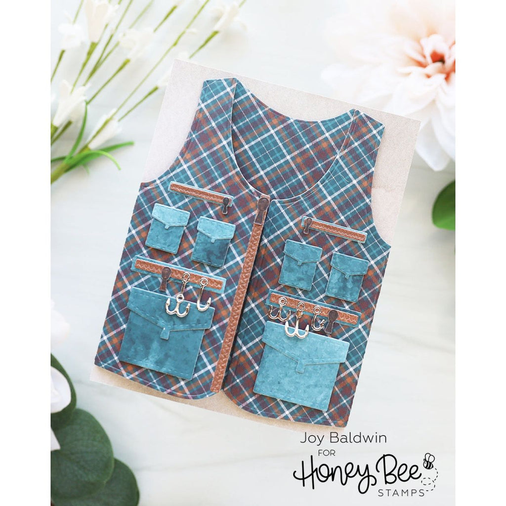 Honey Bee Fishing Vest A2 Add On Dies hbds-fshvst Outdoors Card