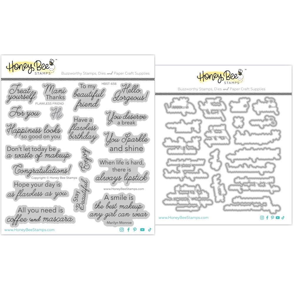 Honey Bee Flawless Friend Clear Stamps And Dies Bundle