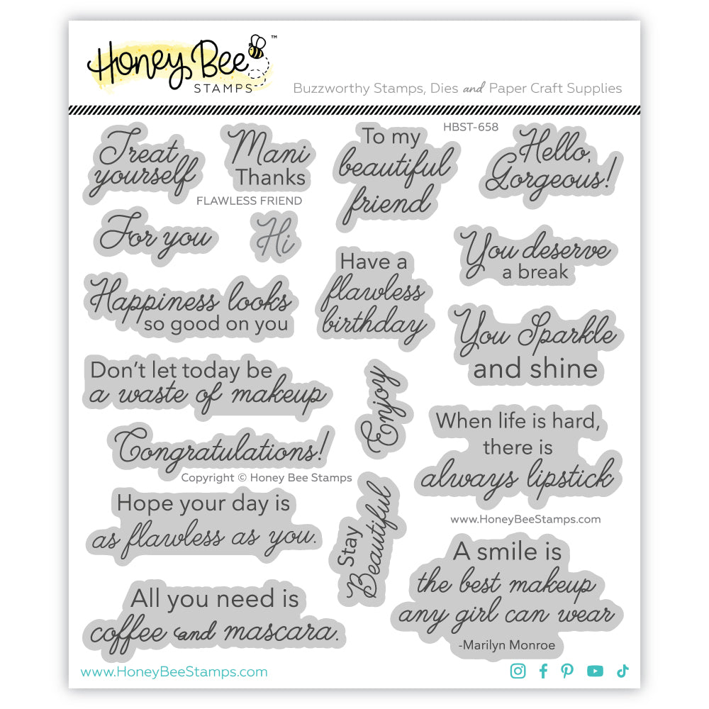 Honey Bee Flawless Friend Clear Stamps And Dies Bundle HBST-658