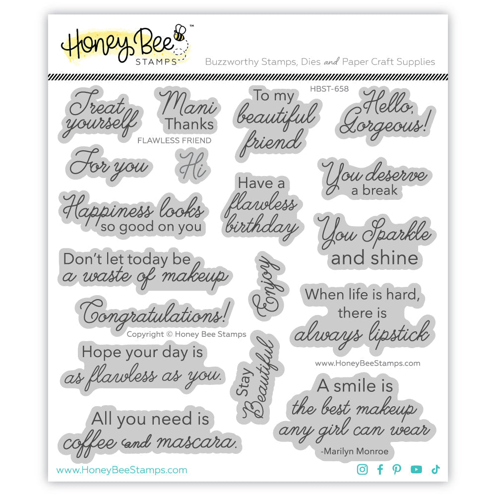 Honey Bee Flawless Friend Clear Stamps hbst-658 Product Image