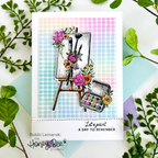 Honey Bee Floral Easel Dies hbds-654 Bobbi Lemanski Card
