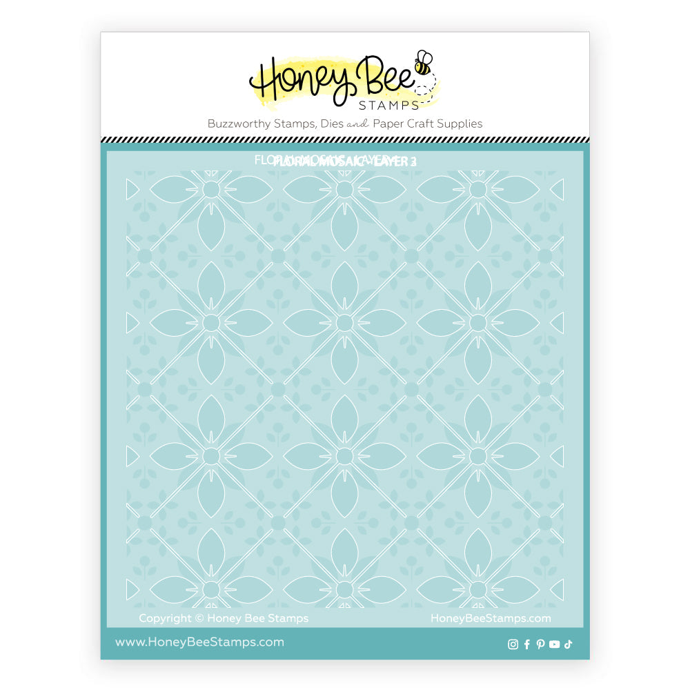 Honey Bee Floral Mosaic Detail Stencils hbsl-167 Product View