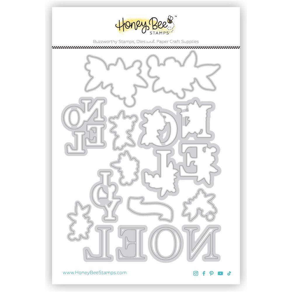Honey Bee Floral Noel Clear Stamps Stencils And Dies Bundle HBDS-617 in Pack