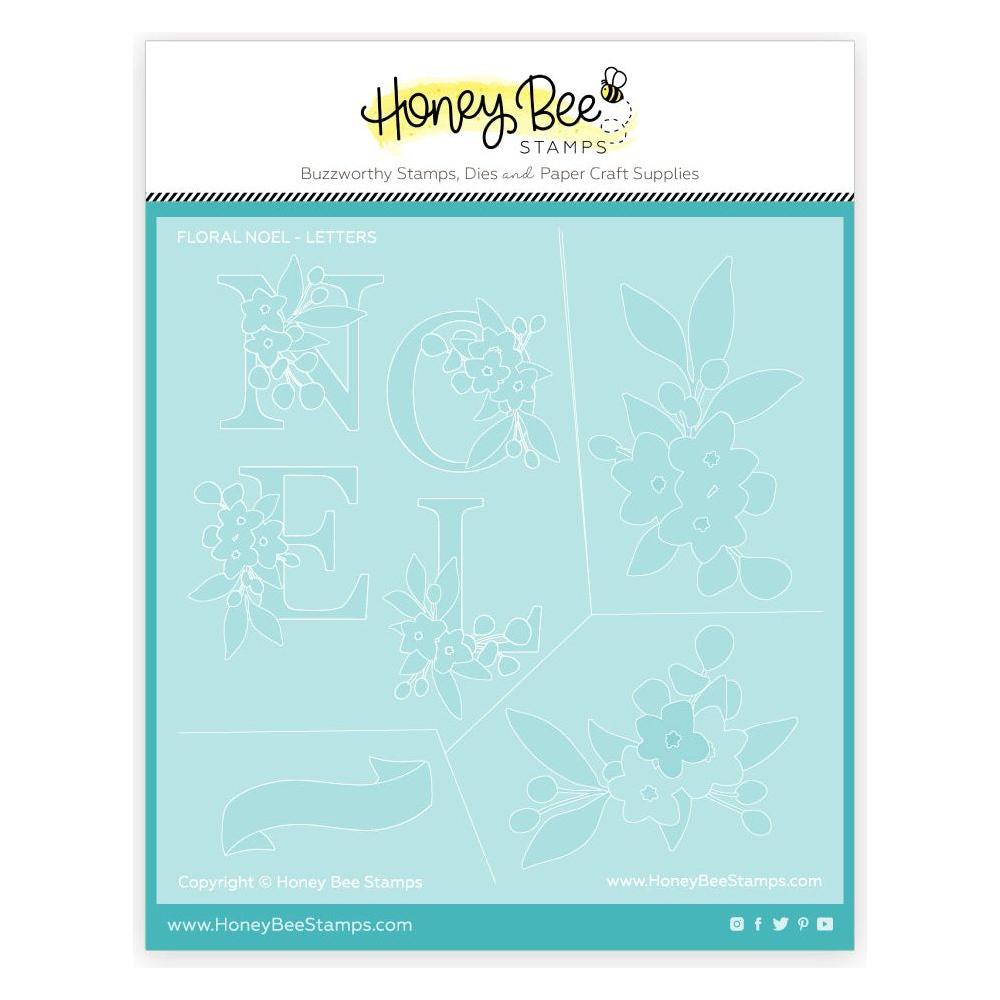 Honey Bee Floral Noel Clear Stamps Stencils And Dies Bundle HBSL-160 Set