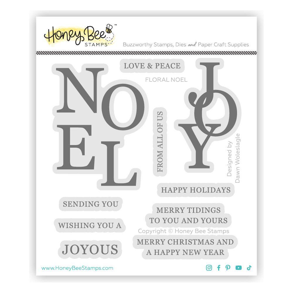 Honey Bee Floral Noel Clear Stamps Stencils And Dies Bundle HBST-617 Set