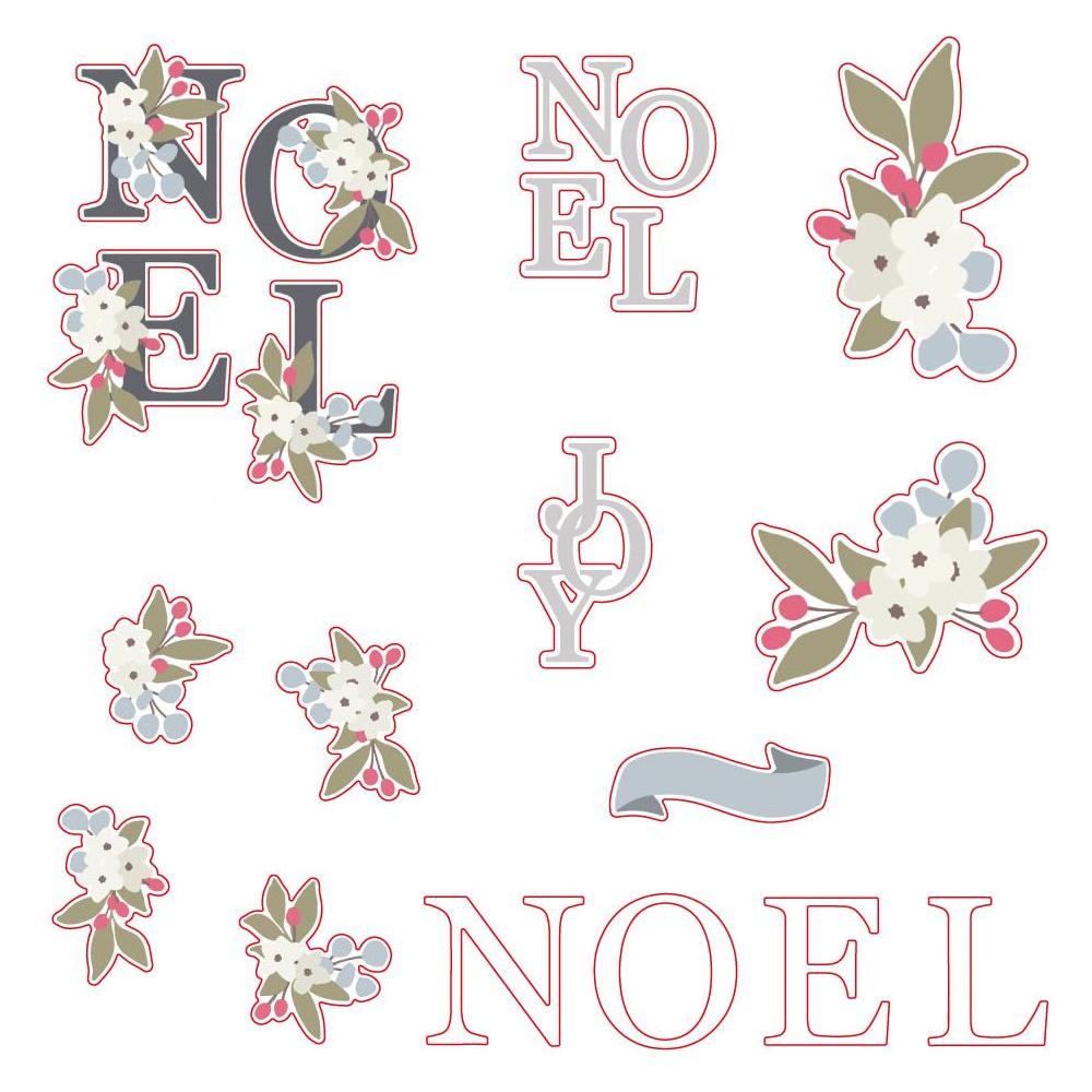 Honey Bee Floral Noel Clear Stamps Stencils And Dies Bundle Sample Mock Up