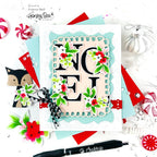Honey Bee Floral Noel Dies hbds-617 Flower Christmas Card