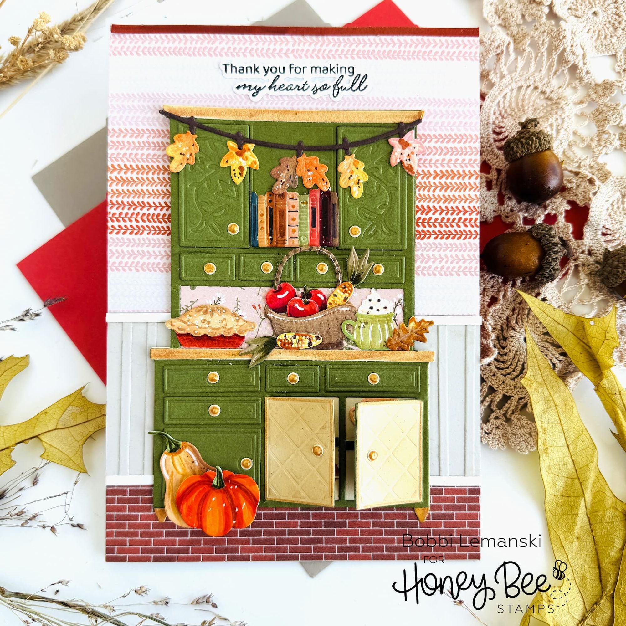 Honey Bee Forever Grateful Clear Stamps hbst-665 Thanksgiving Card