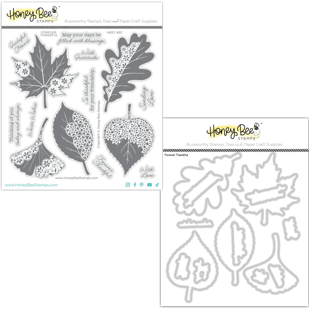 Honey Bee Forever Thankful Clear Stamps And Dies Bundle