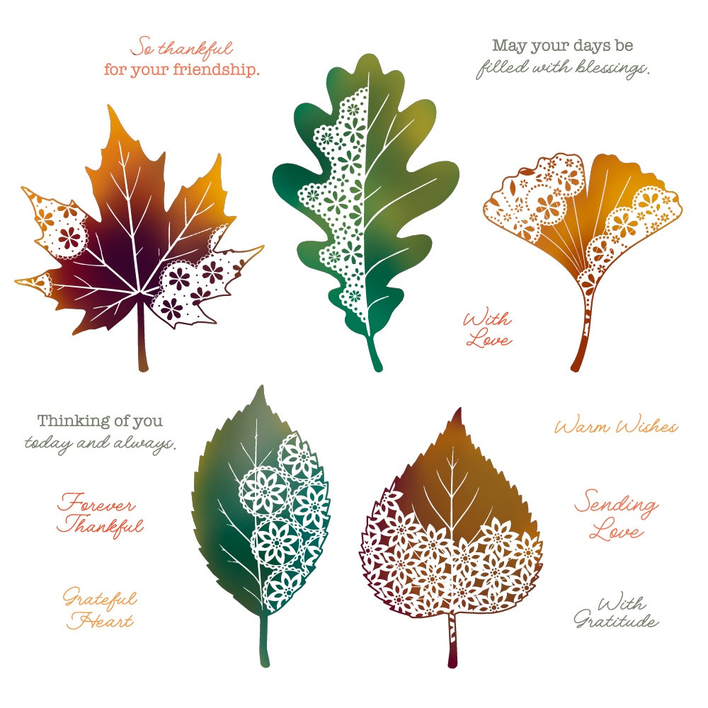 Honey Bee Forever Thankful Clear Stamps And Dies Bundle Autumn Sentiments