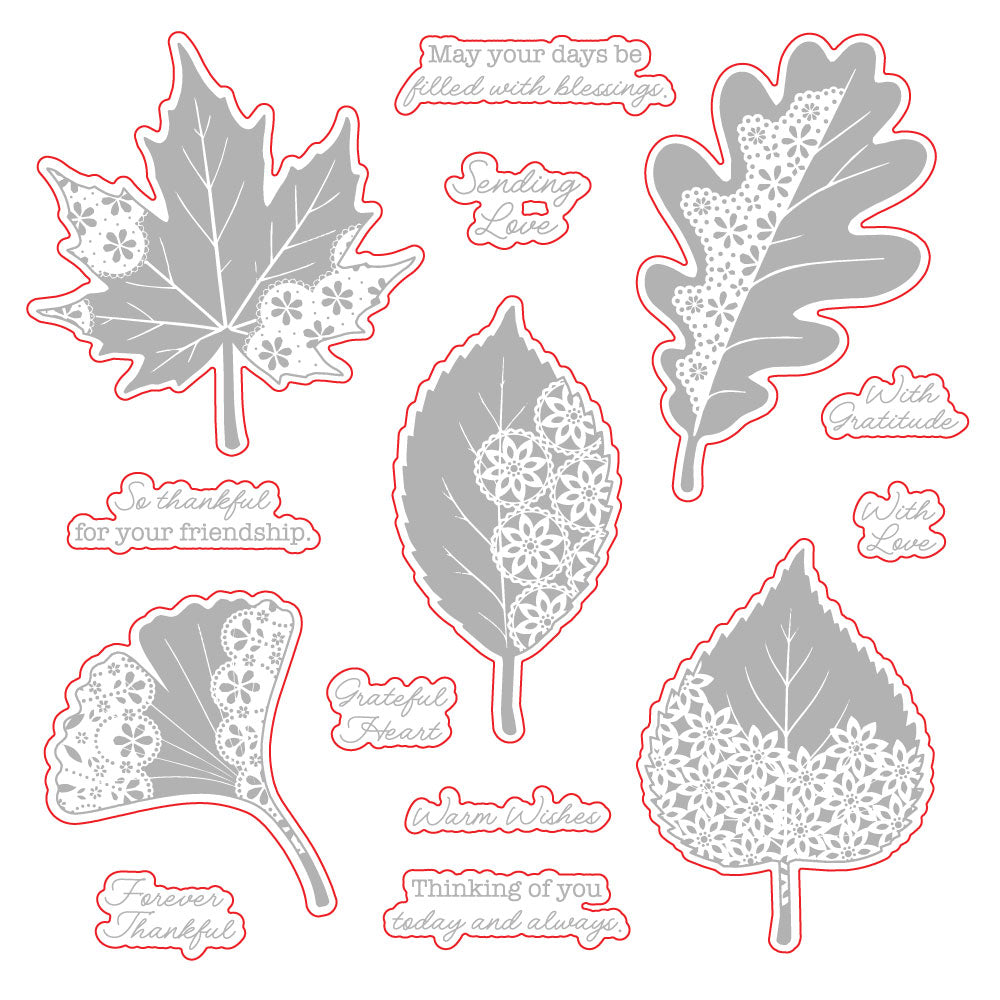 Honey Bee Forever Thankful Clear Stamps And Dies Bundle Sample Images
