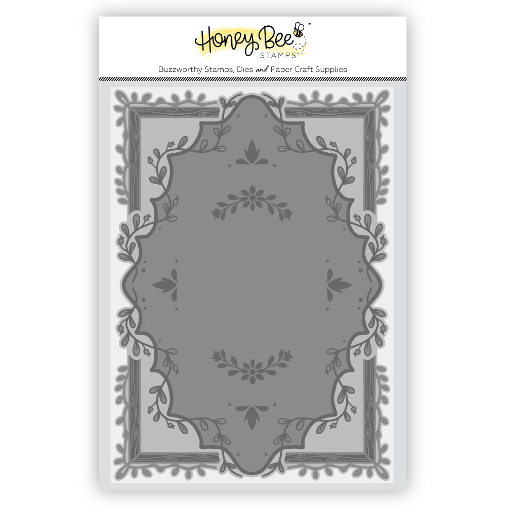 Honey Bee Framed In Fall 3D Embossing Folder hbef-033