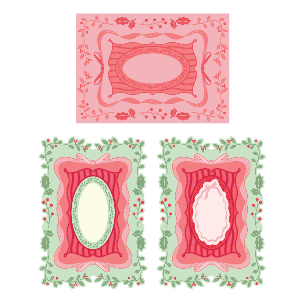 Honey Bee Framed In Holiday 3D Embossing Folder hbef-035 Detailed View