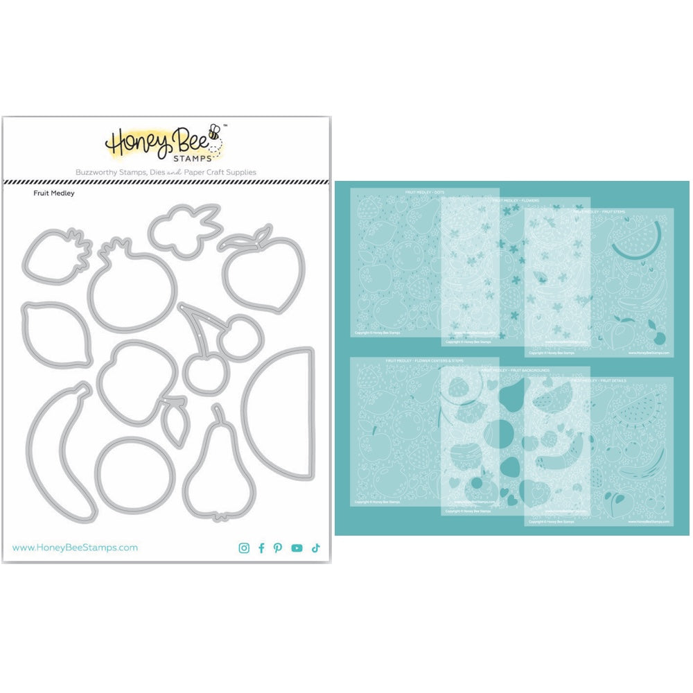 Honey Bee Fruit Medley Background Stencils And Dies Bundle
