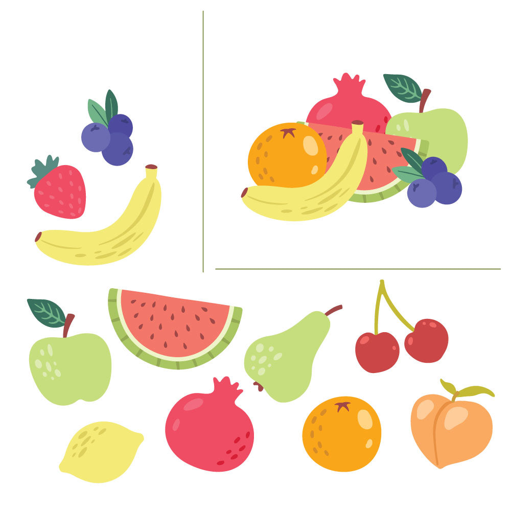 Honey Bee Fruit Medley Background Stencils And Dies Bundle Watermelon Strawberry