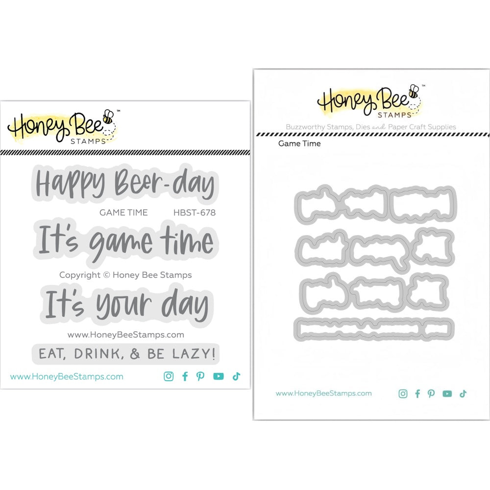Honey Bee Game Time Clear Stamps And Dies Bundle