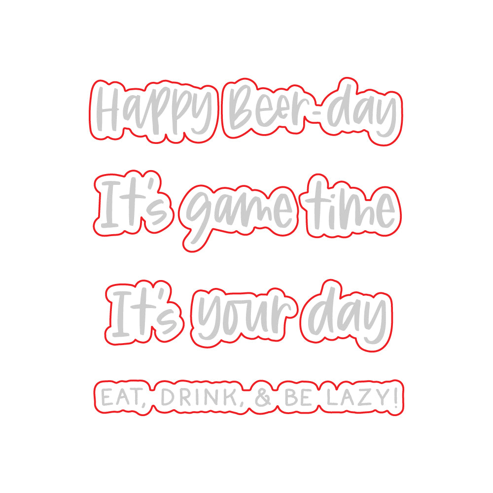 Honey Bee Game Time Clear Stamps And Dies Bundle HBDS-678 wafer dies outlined sample