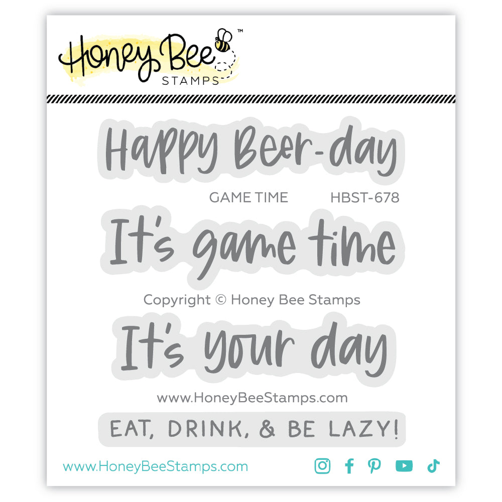 Honey Bee Game Time Clear Stamps And Dies Bundle hbst-678 clear stamps