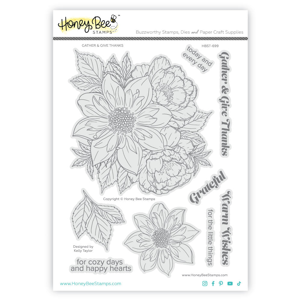 Honey Bee Gather And Give Thanks Clear Stamps hbst-699