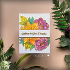 Honey Bee Gather And Give Thanks Clear Stamps hbst-699 Autumn Florals Card