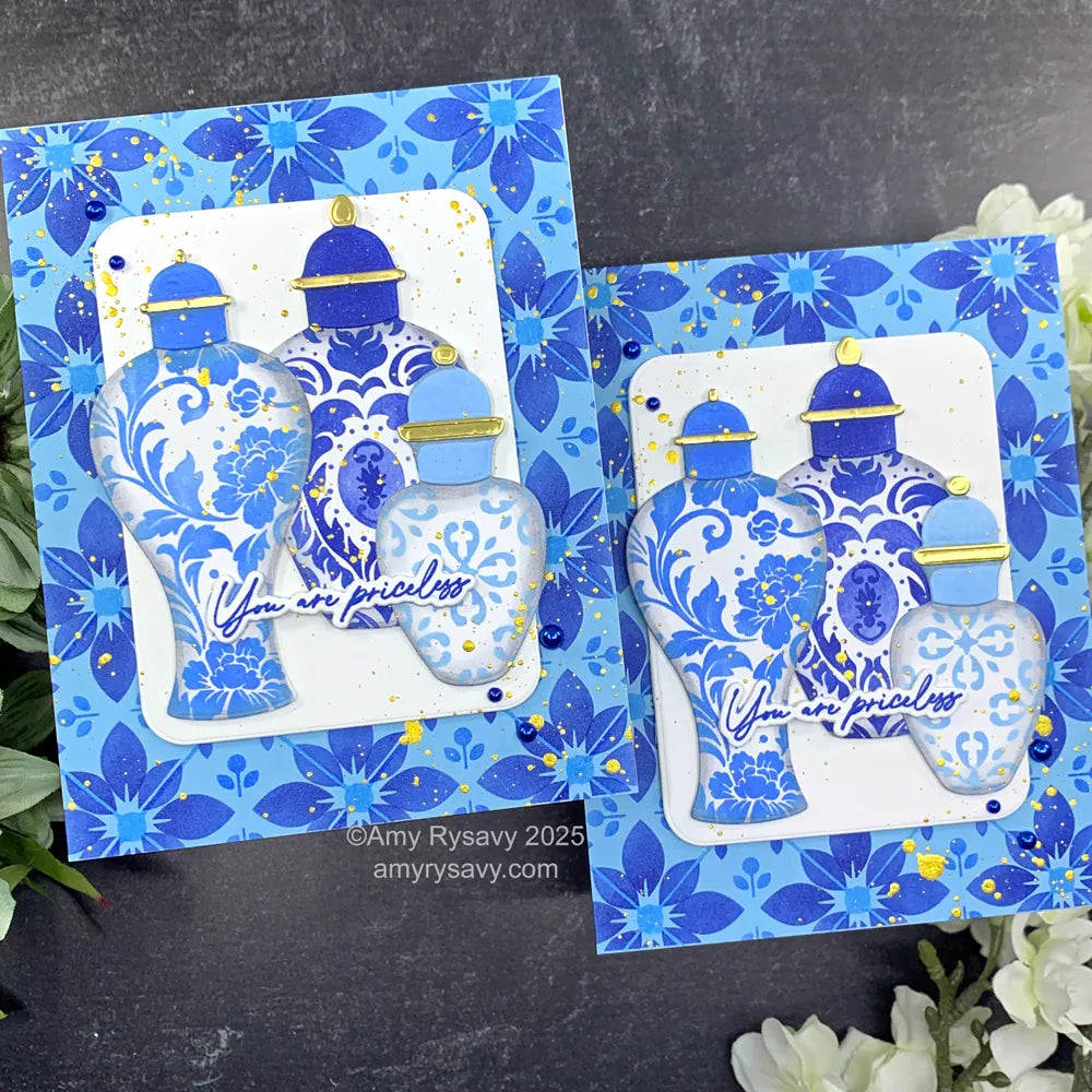 Honey Bee Ginger Jar Set of 2 Detail Stencils hbsl-166 You Are Priceless Cards | color-code:ALT01