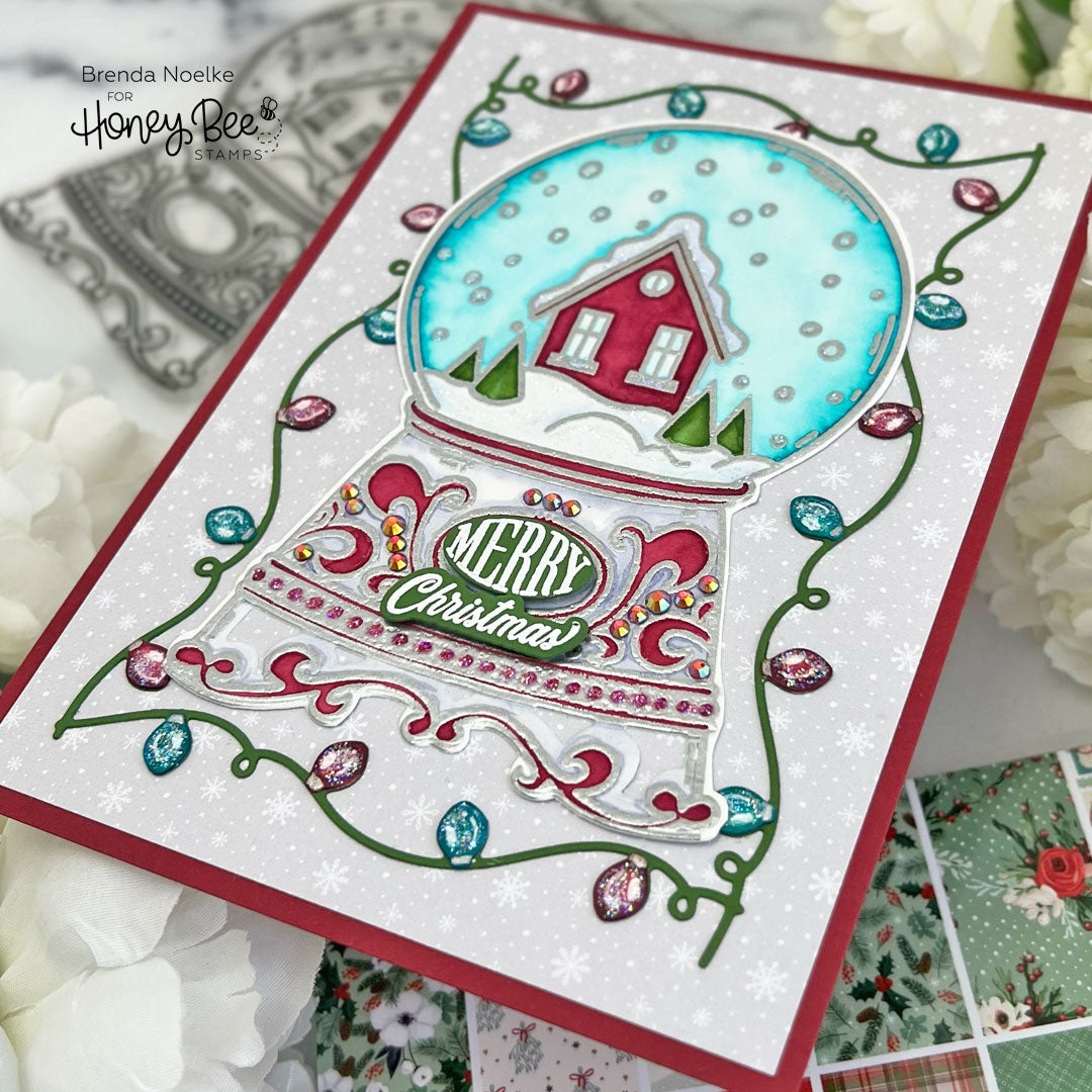 Honey Bee Gingerbread Gem Stickers hbgs-052 Christmas Snow Globe Card | color-code:ALT01