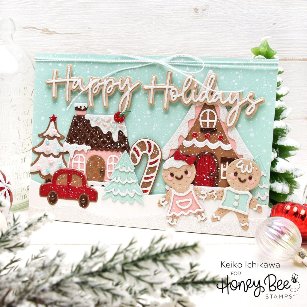 Honey Bee Great Greetings Holiday Dies hbds-gghol Christmas Cookie Town Scene Card | color-code:ALT02