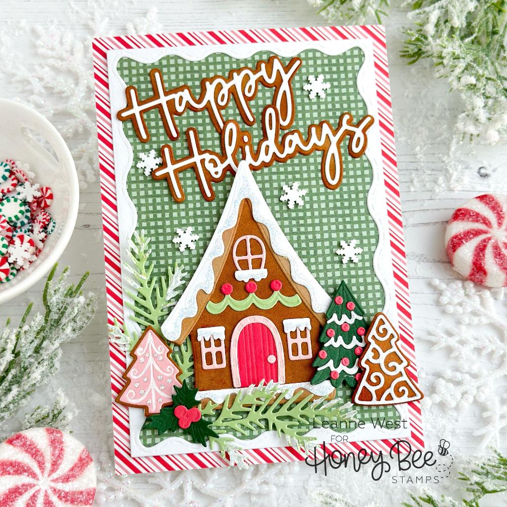 Honey Bee Great Greetings Holiday Dies hbds-gghol Happy Holidays Card