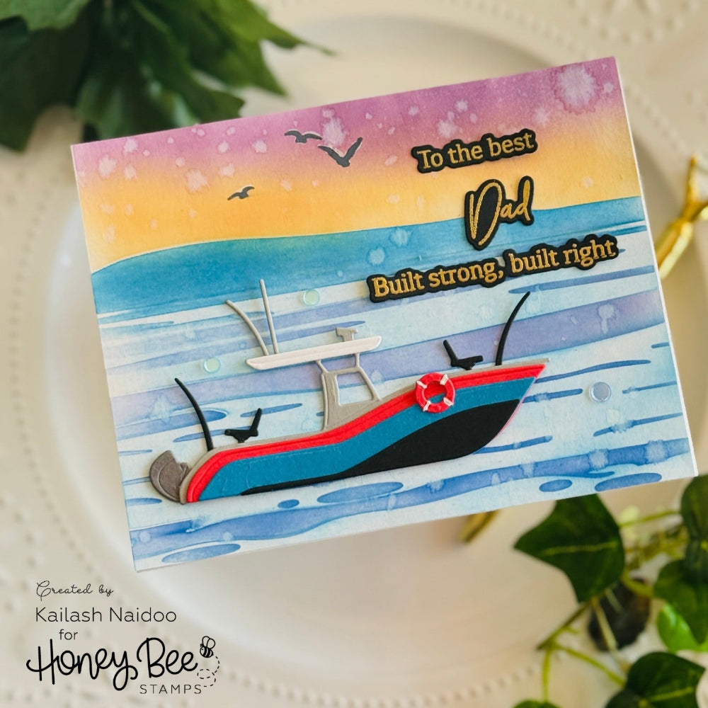 Honey Bee Great Man Clear Stamps And Dies Bundle To The Best Dad Card