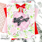 Honey Bee HOLIDAY WREATH Clear Stamp Set hbst-464 Arsenia Wolf Season's Greetings floral card