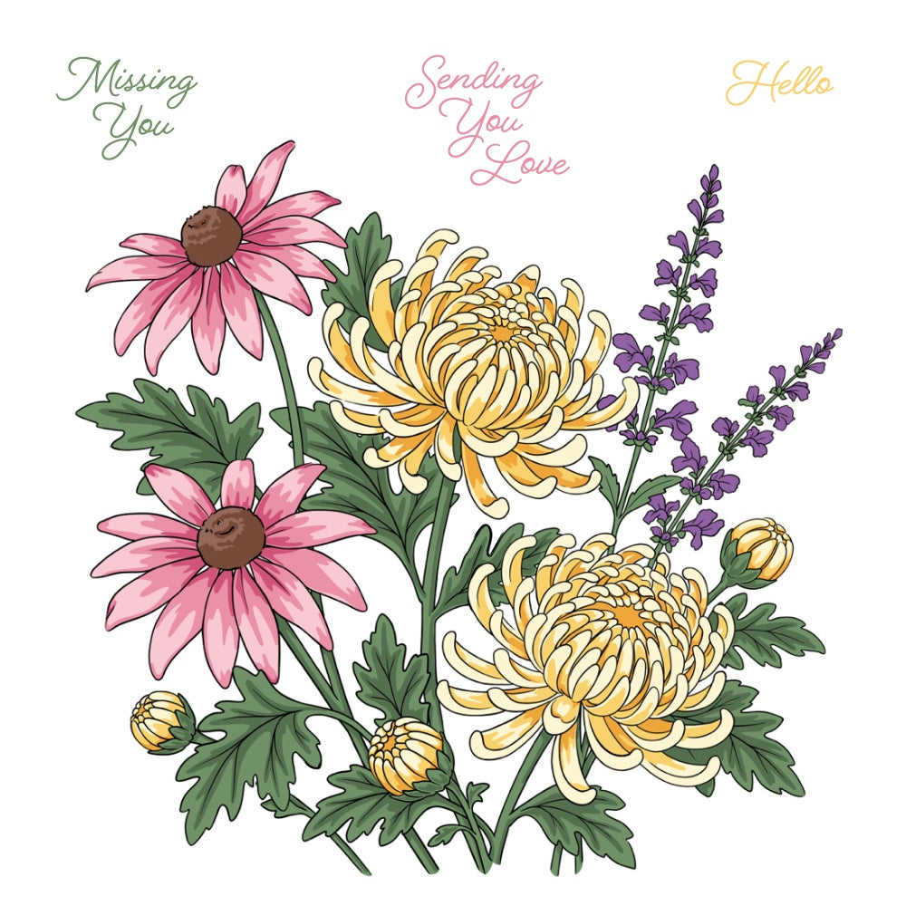 Honey Bee Harvest Blooms Dies hbds-698 Autumn Florals