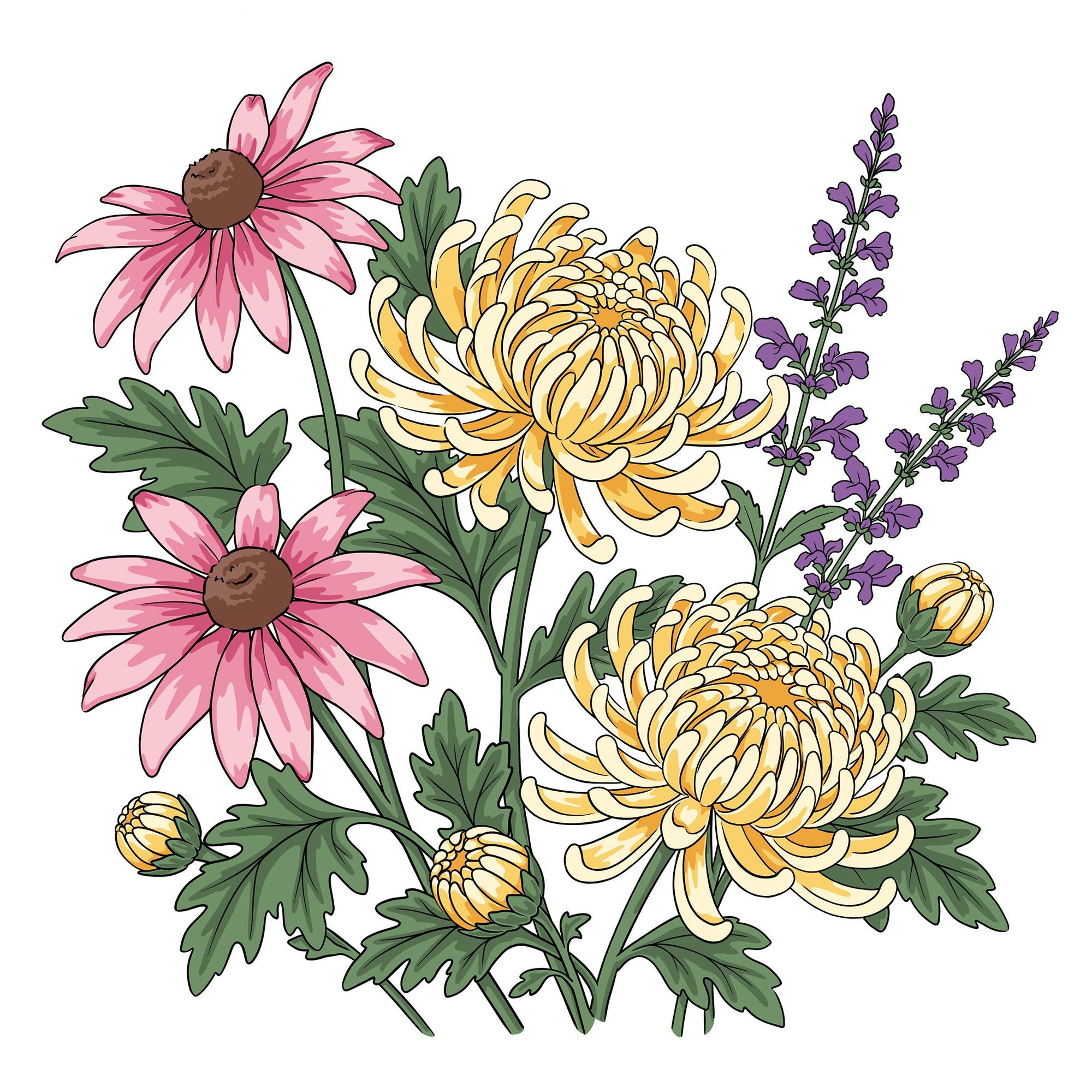 Honey Bee Harvest Blooms Stencils hbsl-187 Floral Image