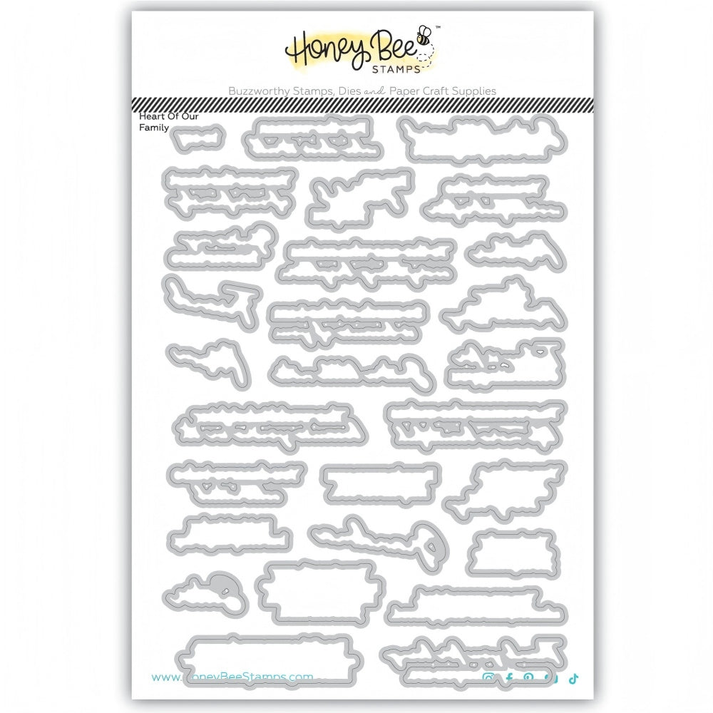 Honey Bee Heart Of Our Family Clear Stamps And Dies Bundle HBDS-688 Honey Cuts Dies