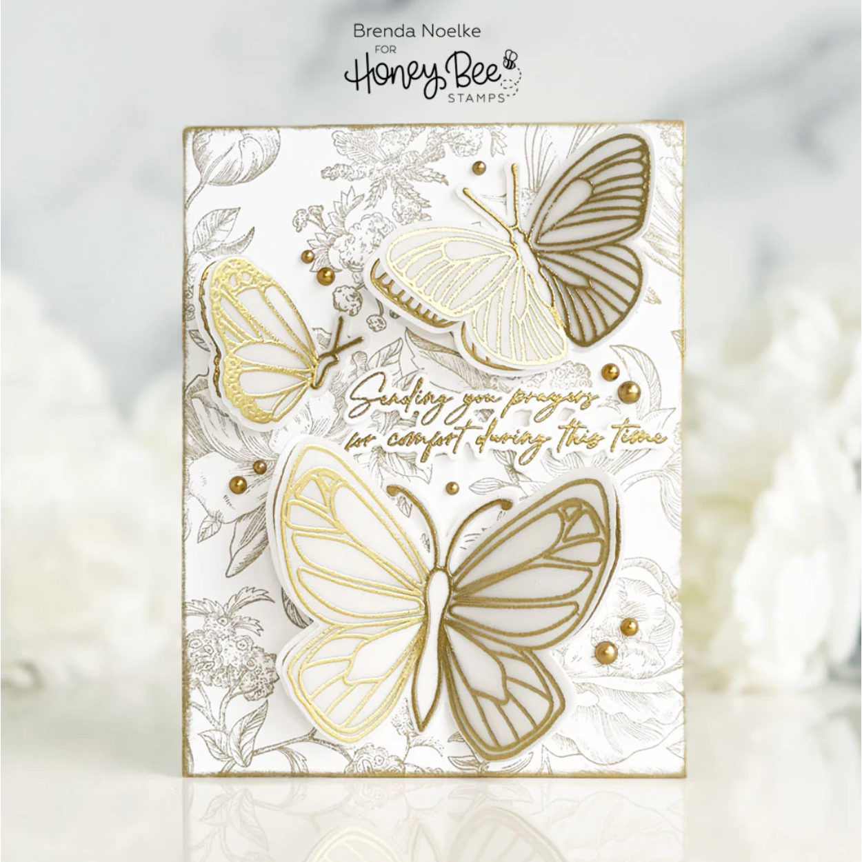 Honey Bee Heartfelt Condolences Stamps And Dies Bundle Sending Prayers Card | color-code:ALT01
