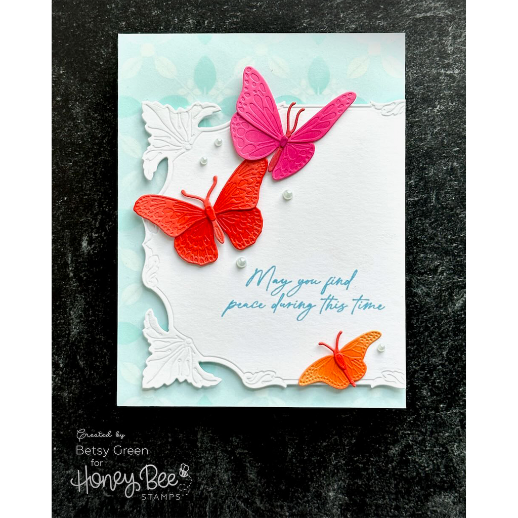 Honey Bee Heartfelt Condolences Stamps And Dies Bundle Sympathy Card
