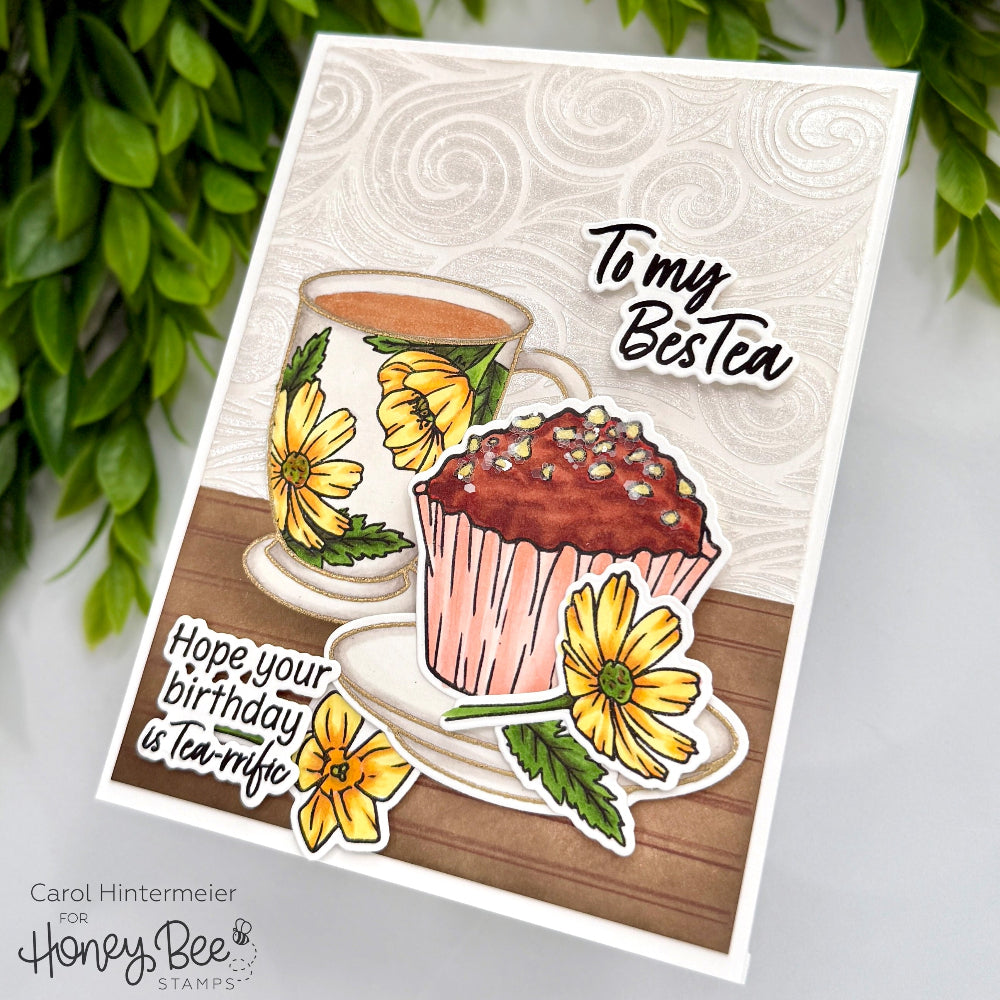 Honey Bee Hello Sweet Tea Dies hbds-661 Hope Your Birthday Is Terrific Card