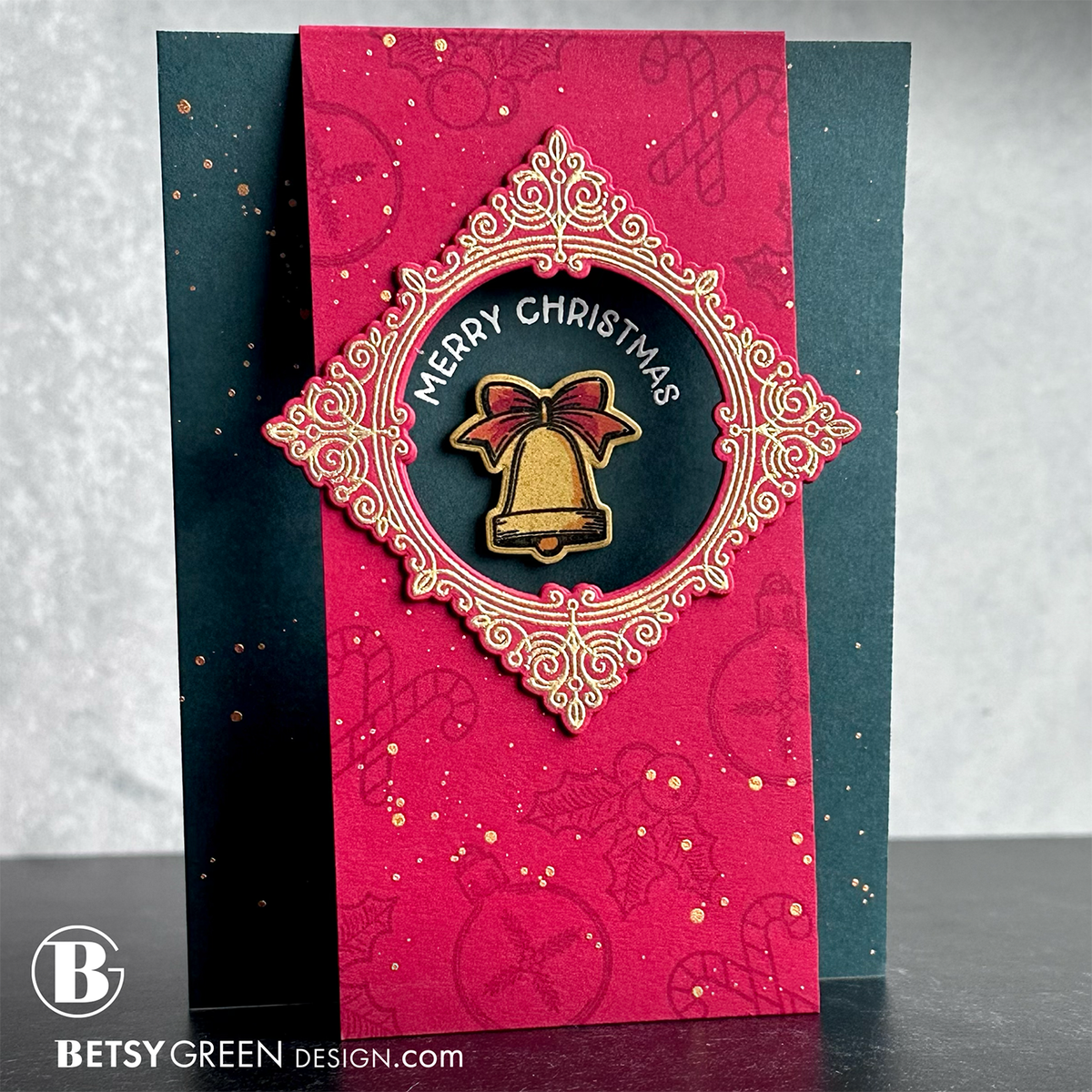 Honey Bee Holly Jolly Frames STAMPtember Exclusive Stamps 2489ssc Christmas Card