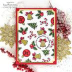 Honey Bee Holly Jolly Frames STAMPtember Exclusive Stamps 2489ssc Christmas Card Bells and Holly and Candy Canes | color-code:ALT02