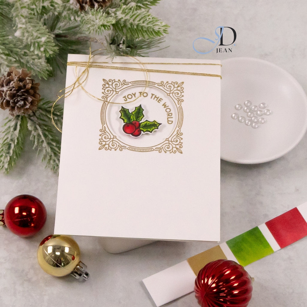 Honey Bee Holly Jolly Frames STAMPtember Exclusive Stamps 2489ssc Christmas Card Clean and Classic | color-code:ALT04