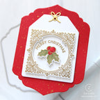 Honey Bee Holly Jolly Frames STAMPtember Exclusive Stamps 2489ssc Christmas Card Shaped