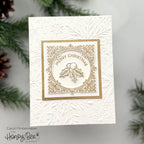 Honey Bee Holly Jolly Frames STAMPtember Exclusive Stamps 2489ssc Christmas Card White and Gold | color-code:ALT06